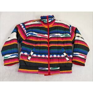 Vintage Andy Johns Jacket Medium Red/Multi Reversible Ski Snow Retro 90s Chrty
